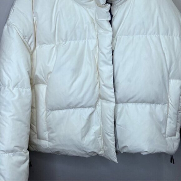 Sweaty Betty Downfill Puffer Reversible Jacket Navy White Large - Picture 8 of 13